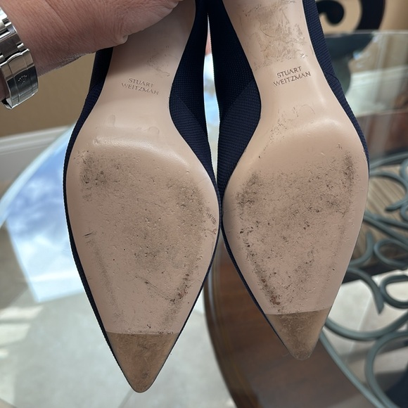 Stuart Weitzman Navy rapture Portofino canvas stretch boot - Picture 10 of 10